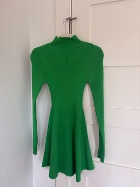 Klesis Green Long-Sleeve Sweater Dress